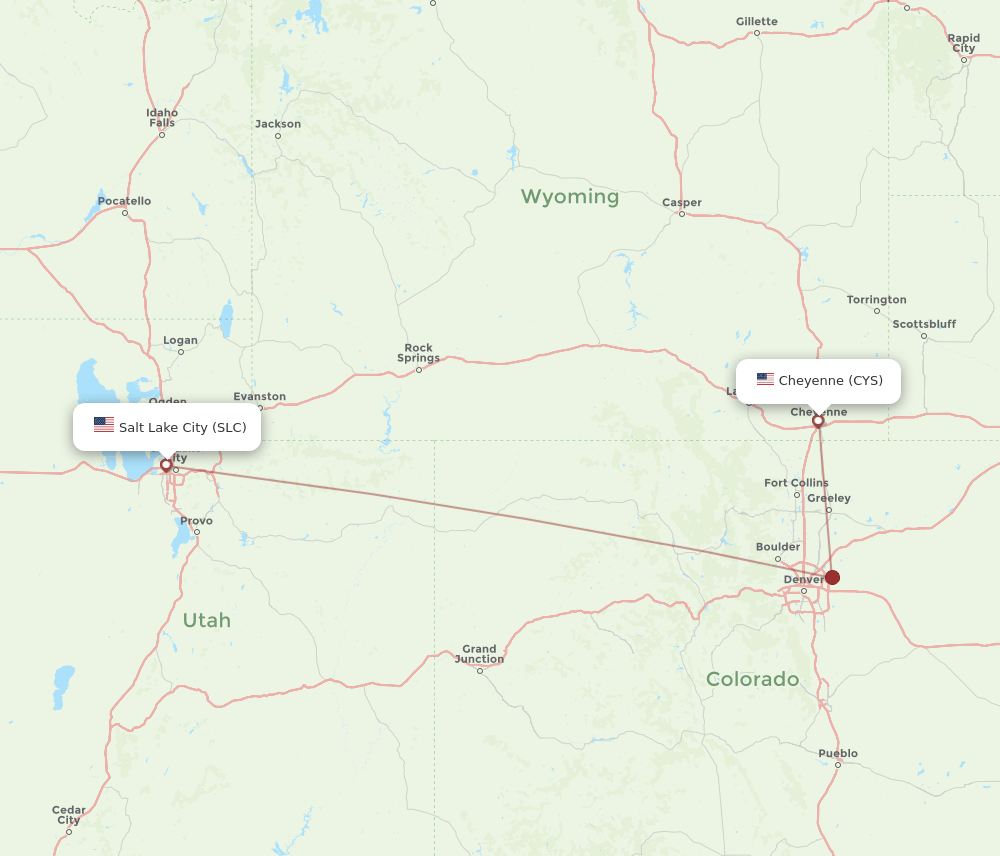 SLC-CYS flight routes