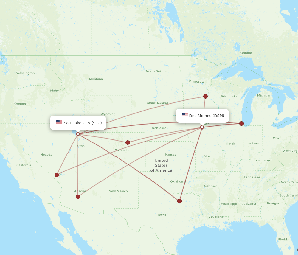 SLC-DSM flight routes