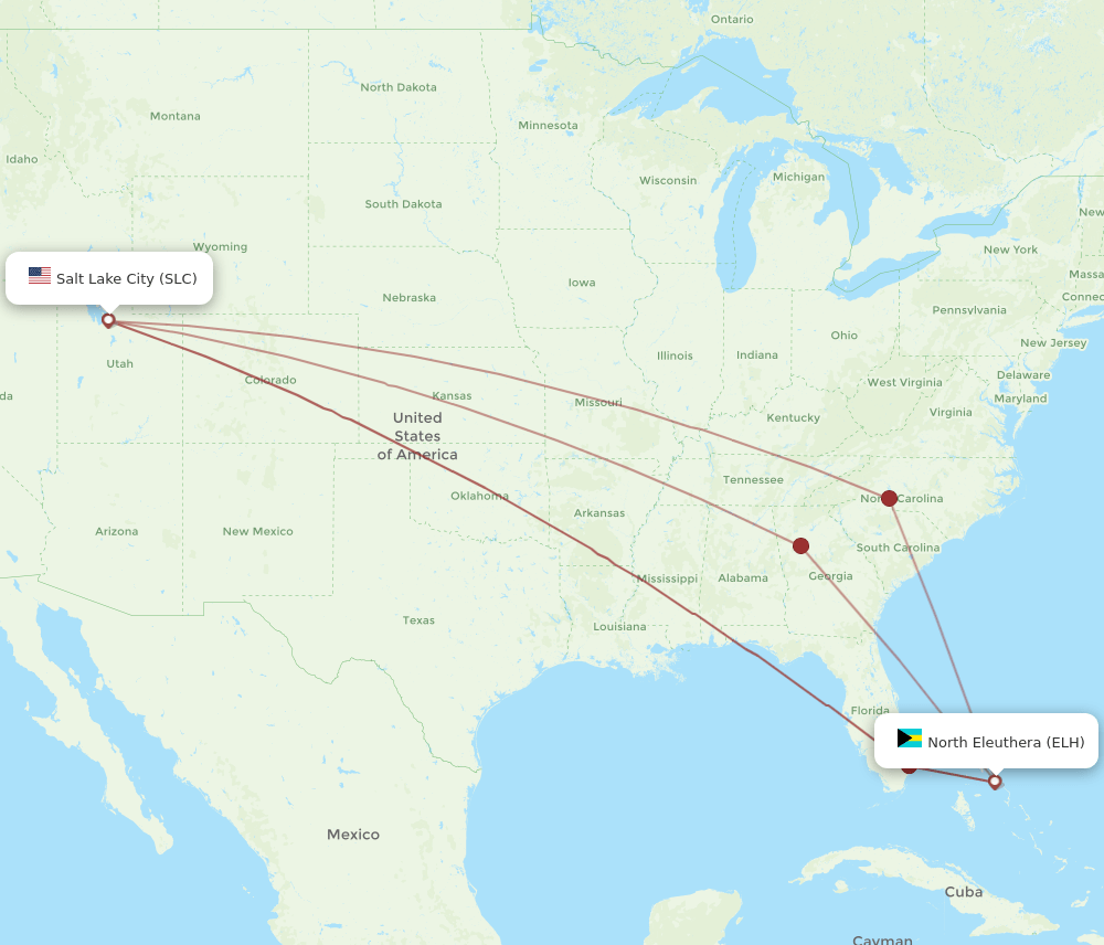SLC-ELH flight routes