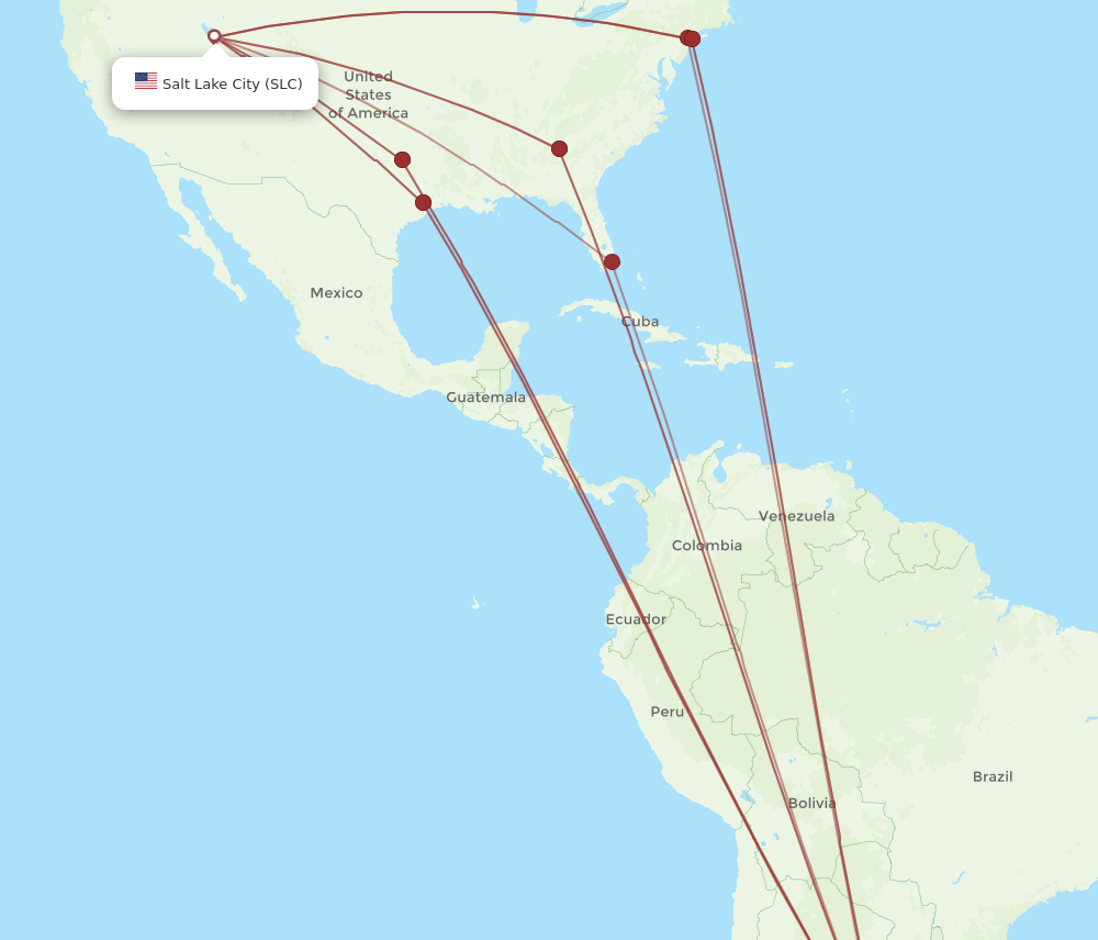 SLC to EZE flights and routes map