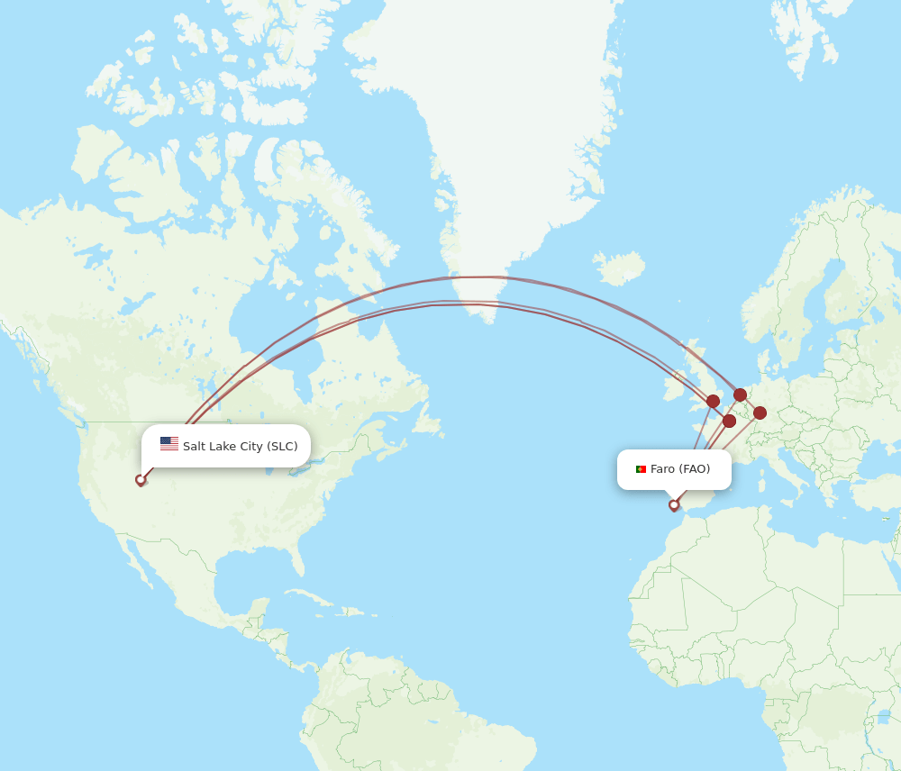SLC-FAO flight routes