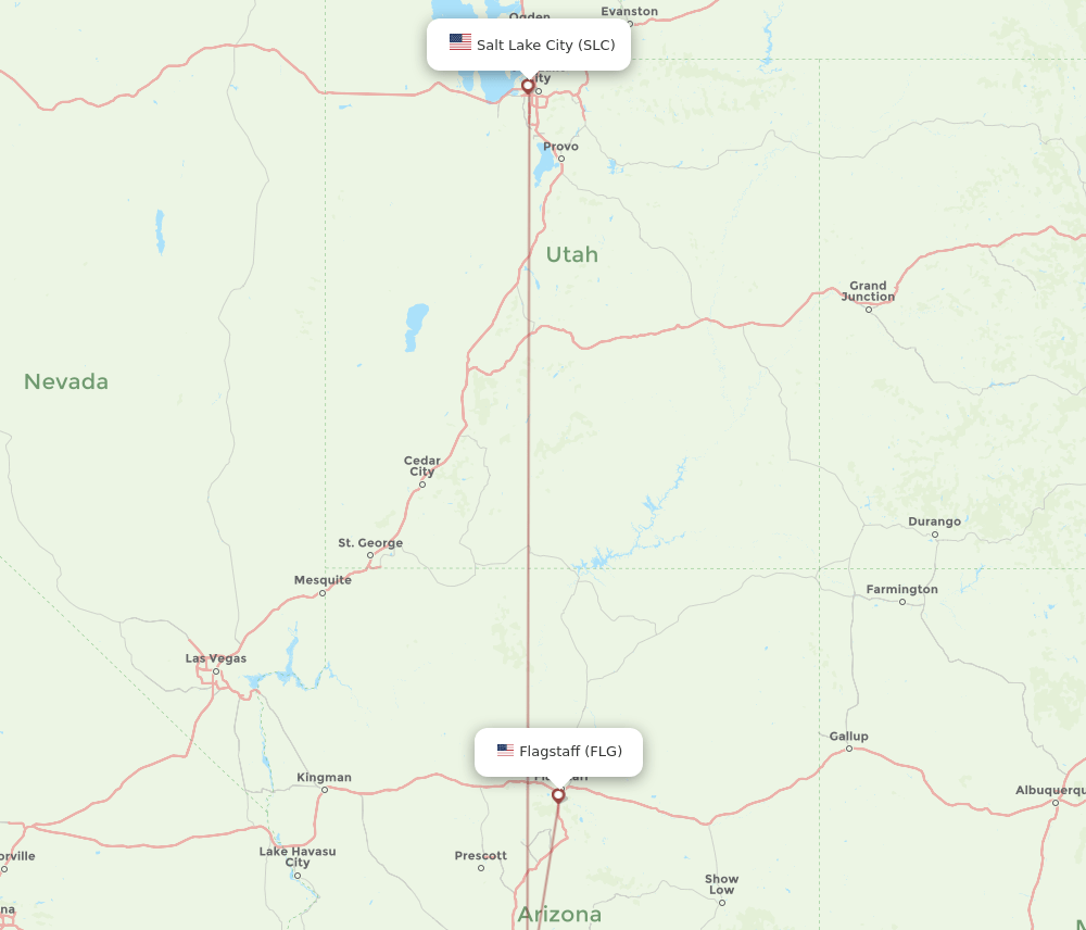 SLC-FLG flight routes