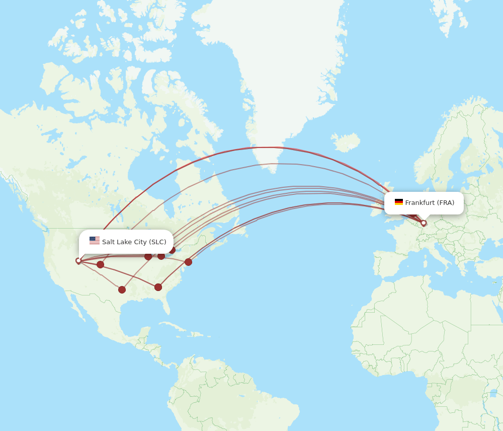 SLC-FRA flight routes