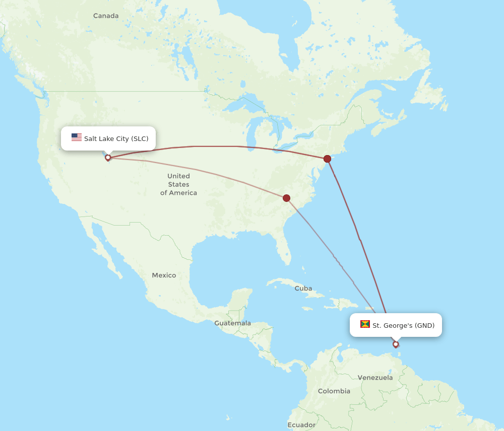 SLC-GND flight routes