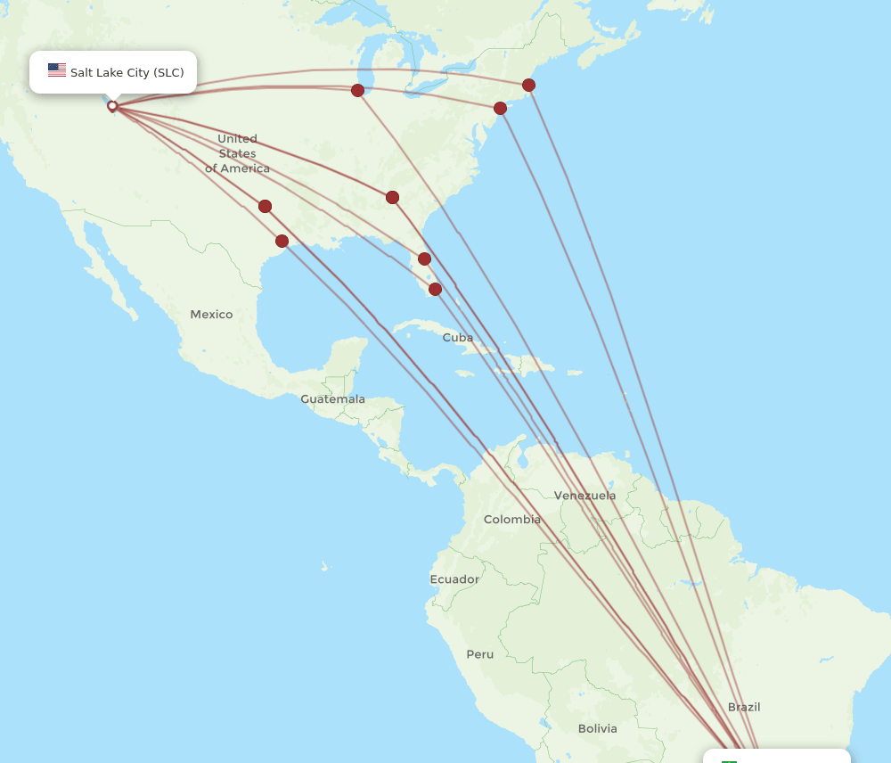 SLC-GRU flight routes