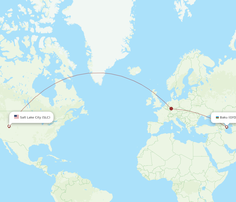 SLC to GYD flights and routes map
