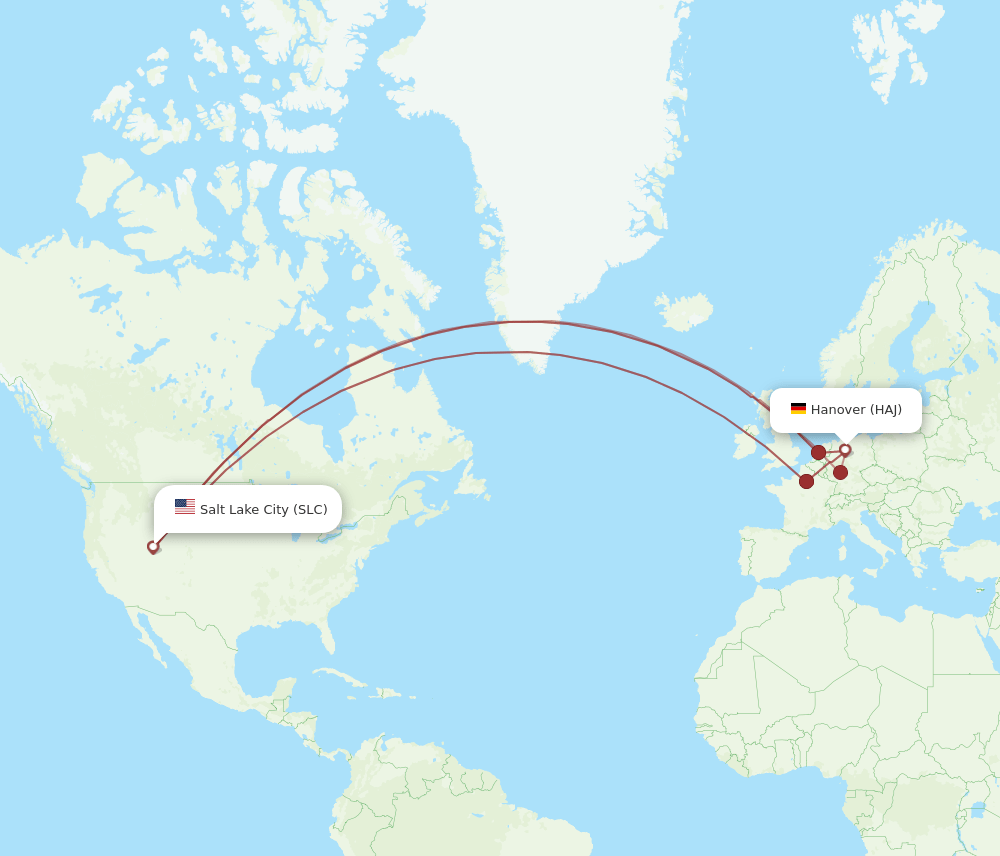 SLC-HAJ flight routes