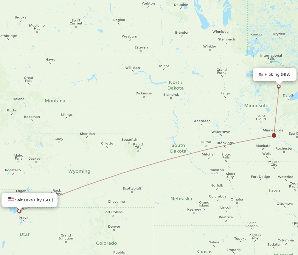 SLC-HIB flight routes