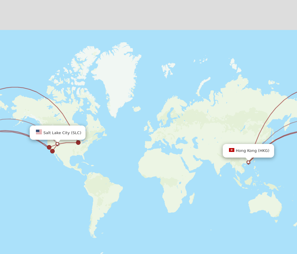 SLC-HKG flight routes