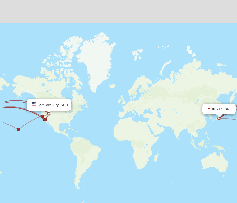 SLC-HND flight routes
