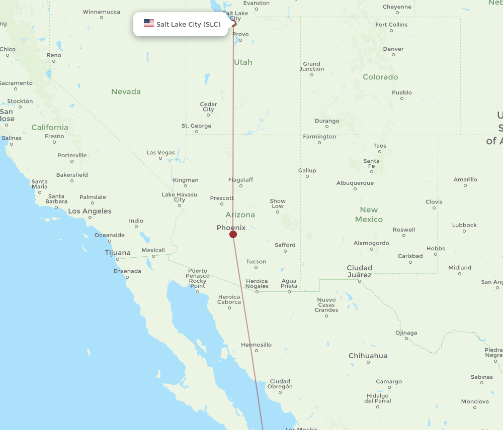 SLC-LAP flight routes