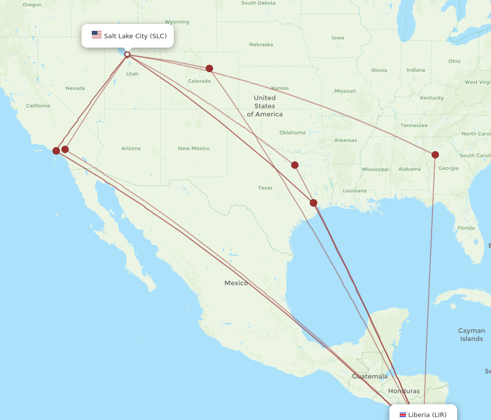 SLC-LIR flight routes