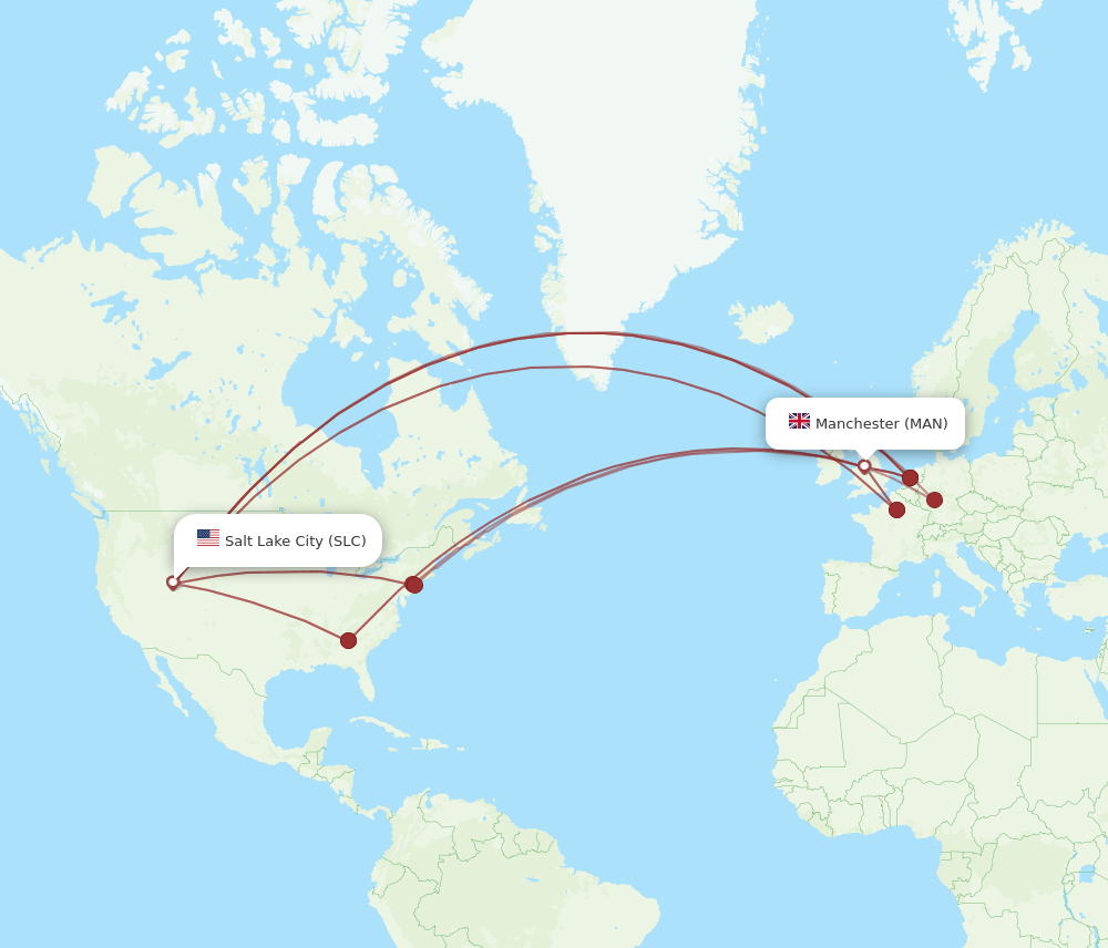 SLC-MAN flight routes