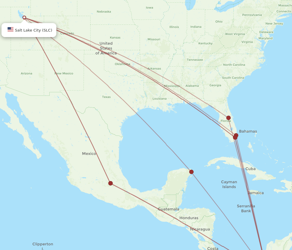 SLC-MDE flight routes