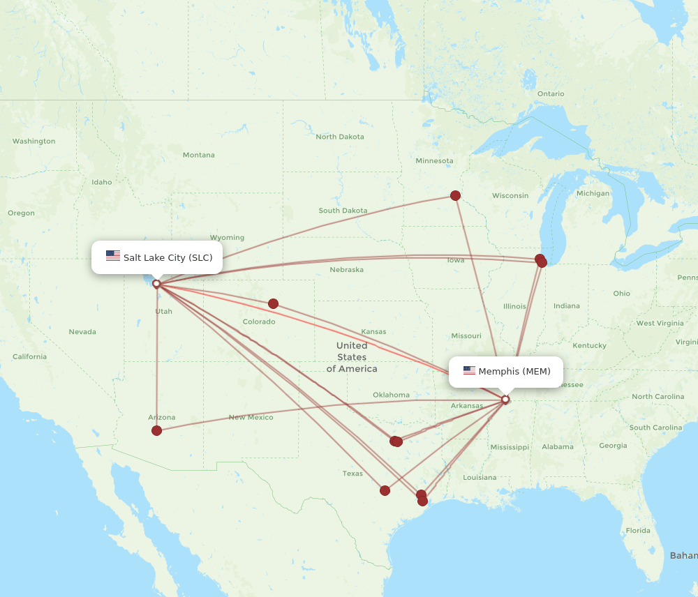 SLC-MEM flight routes