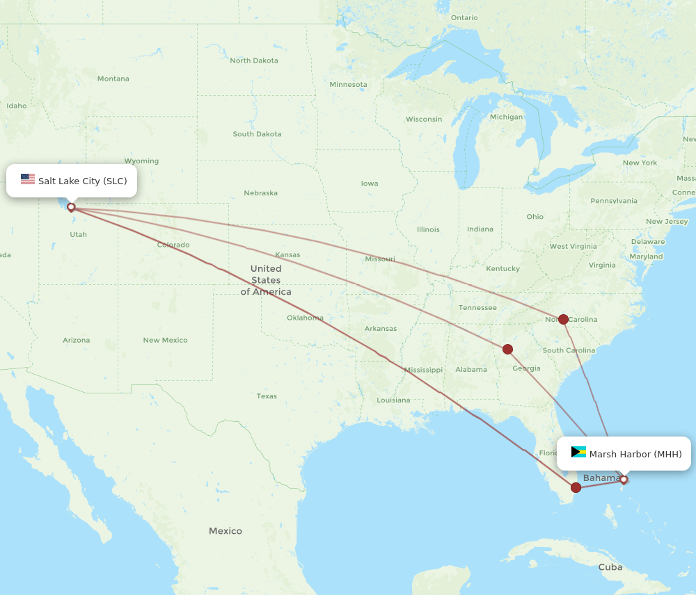 SLC-MHH flight routes