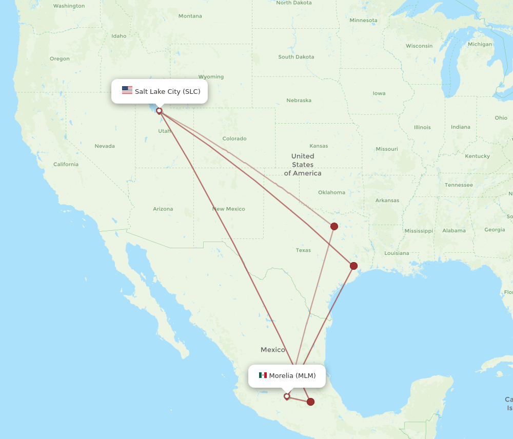SLC-MLM flight routes