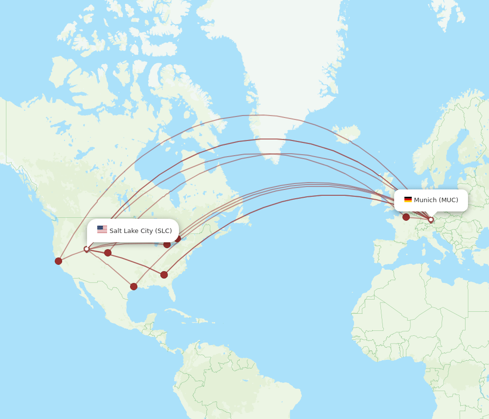 SLC-MUC flight routes