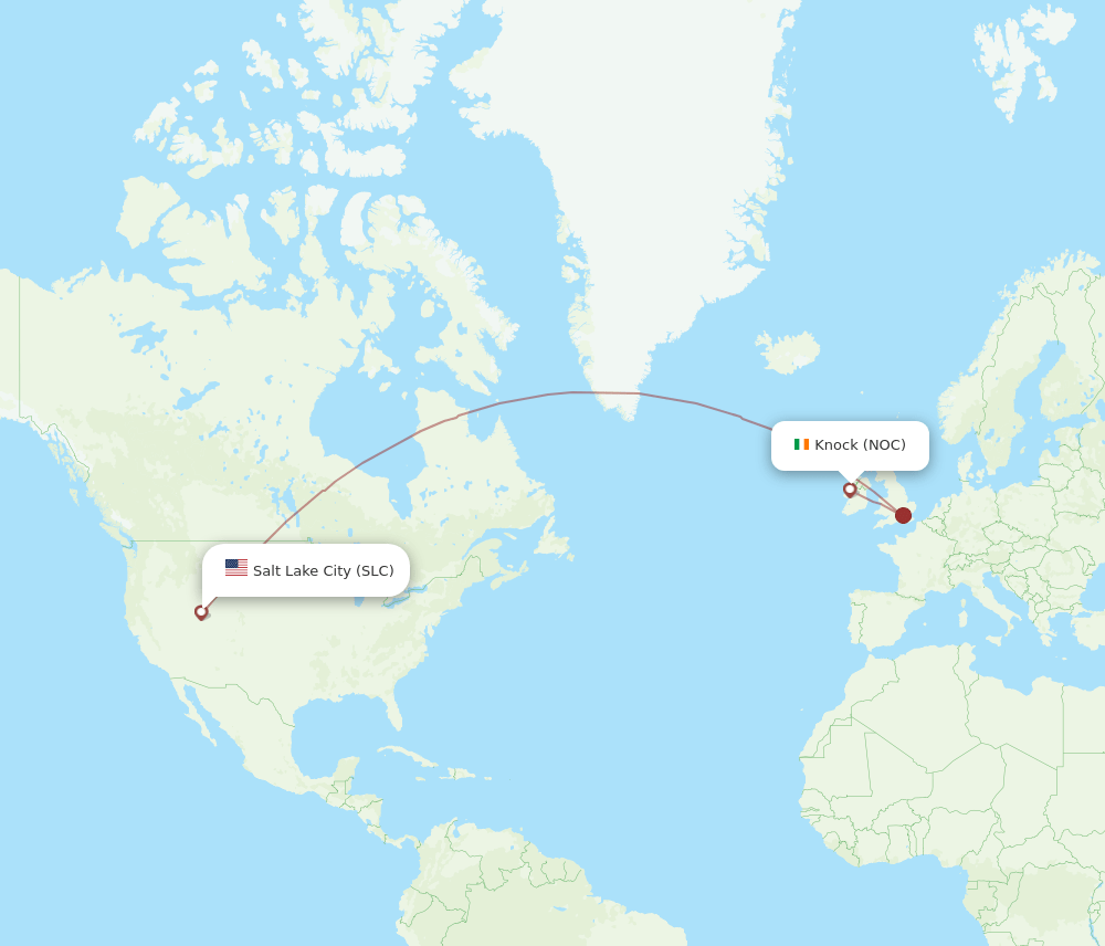 SLC-NOC flight routes