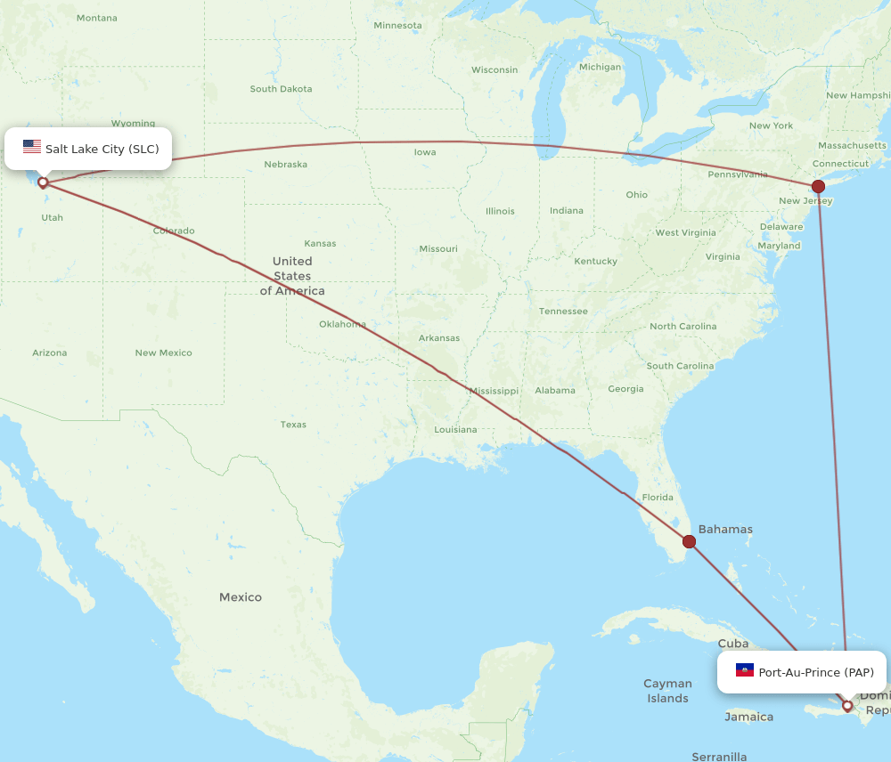 SLC-PAP flight routes