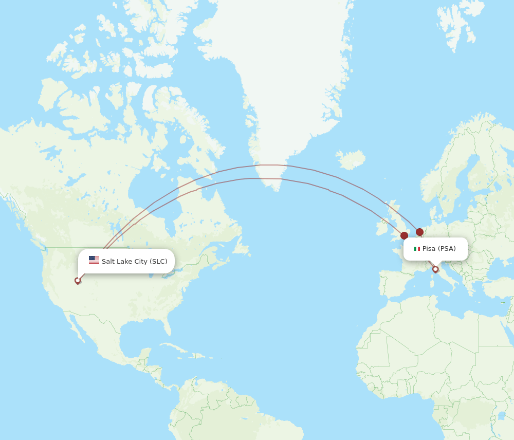 SLC-PSA flight routes