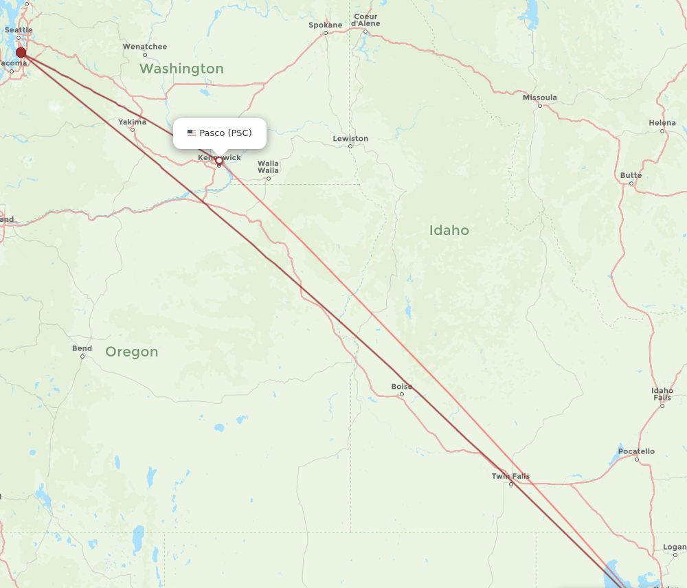 SLC to PSC flights and routes map