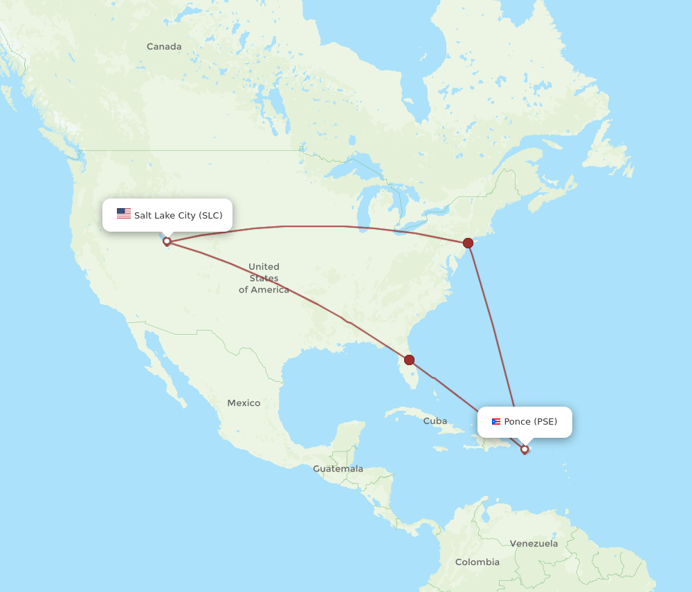 SLC-PSE flight routes