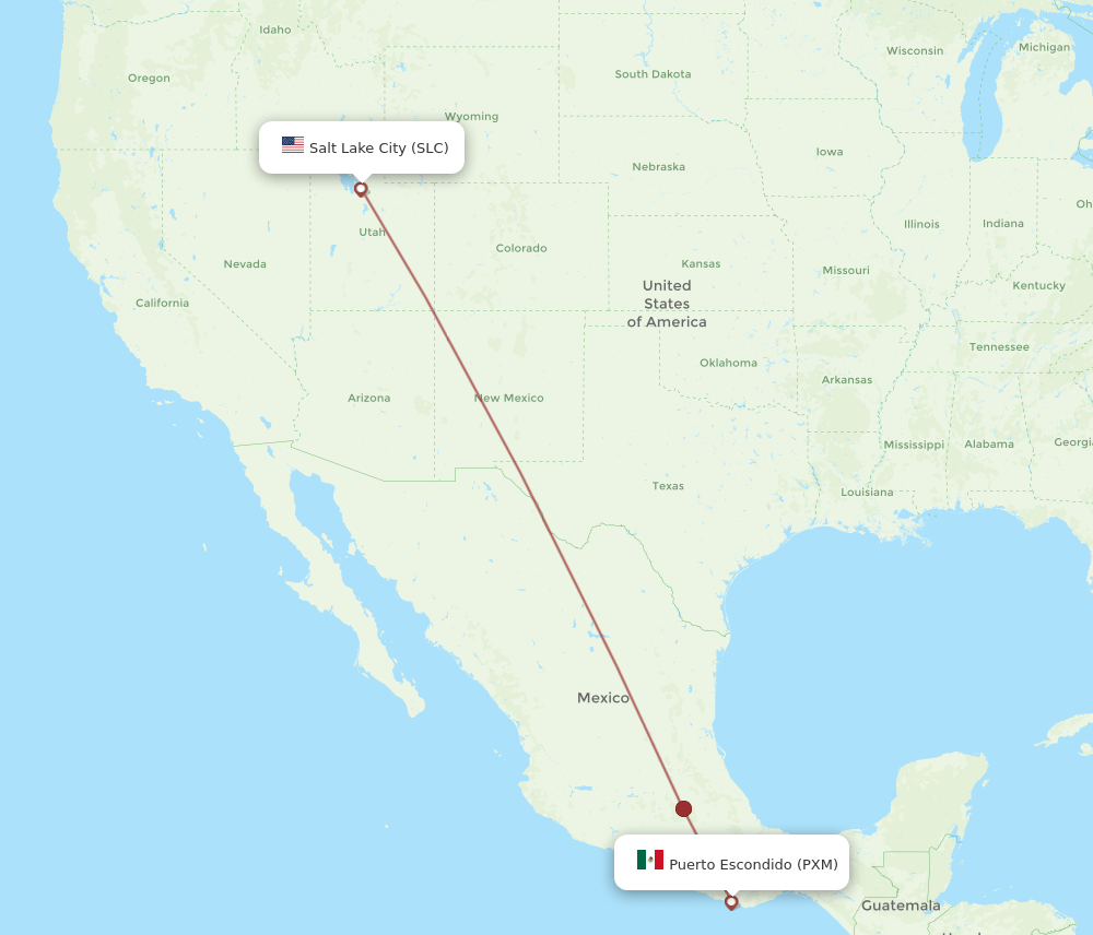 SLC-PXM flight routes