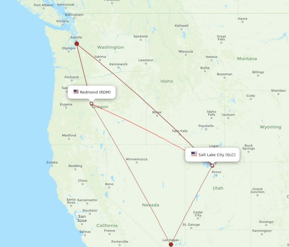 SLC-RDM flight routes