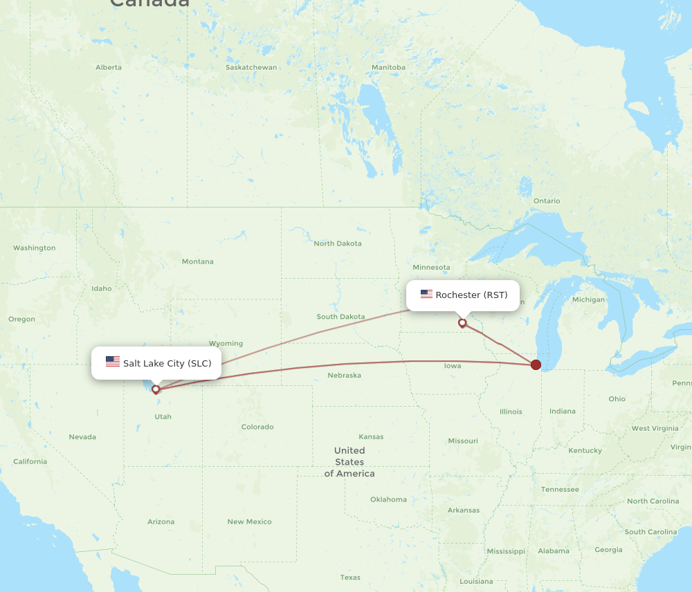 SLC-RST flight routes
