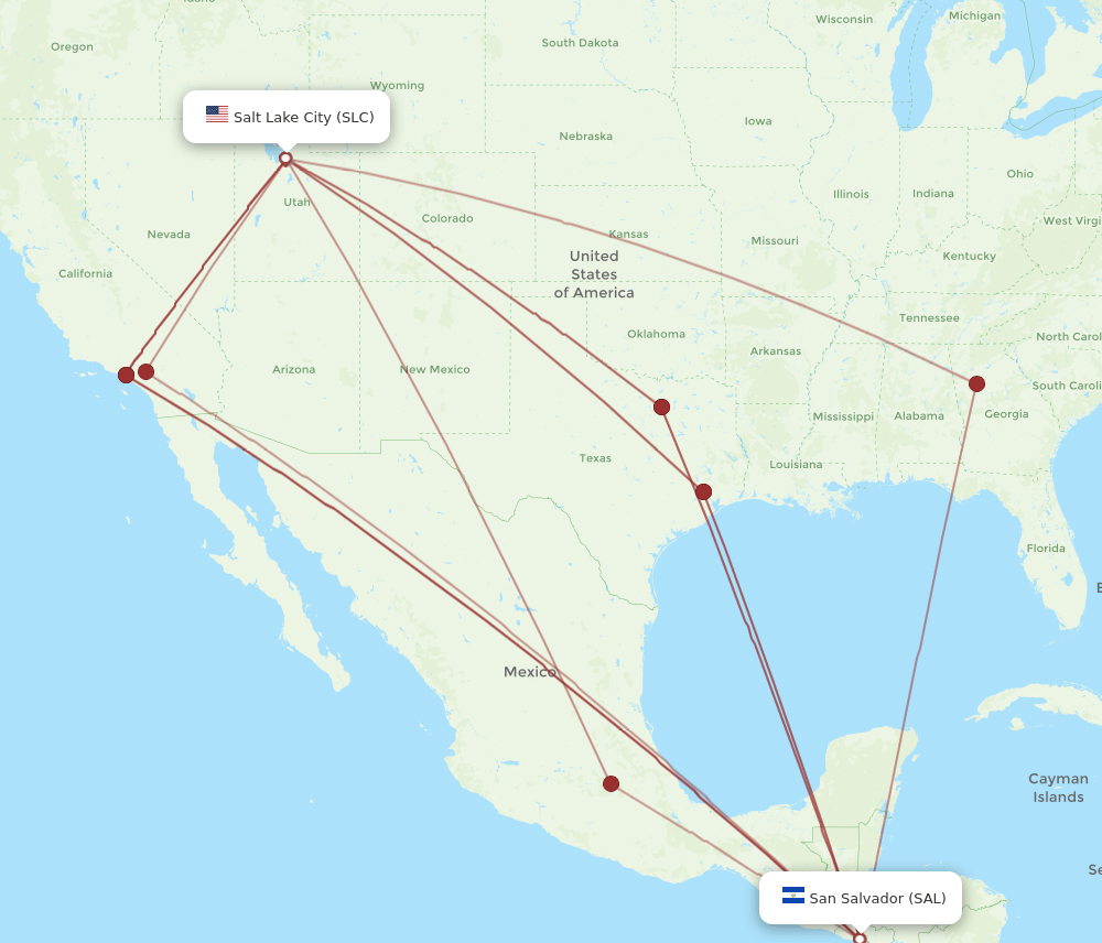 SLC-SAL flight routes