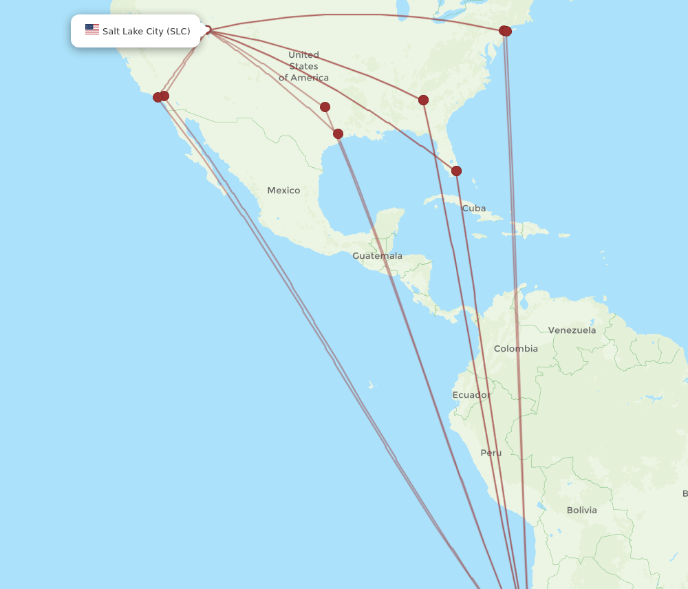 SLC-SCL flight routes