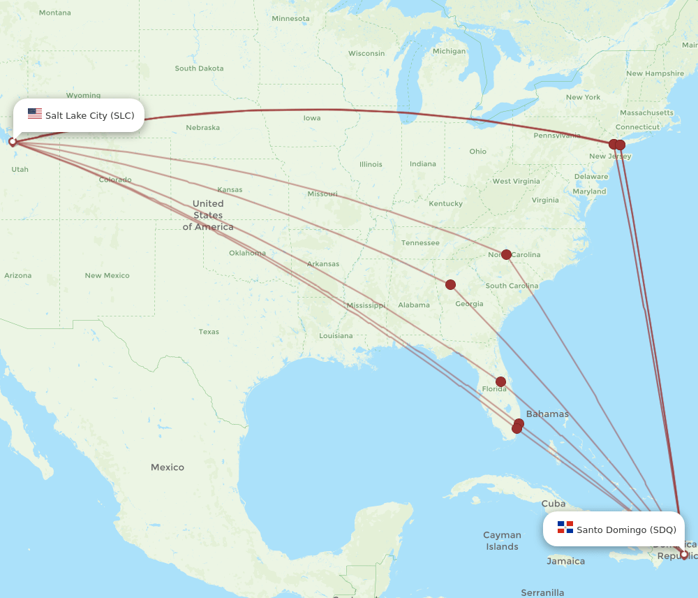 SLC-SDQ flight routes