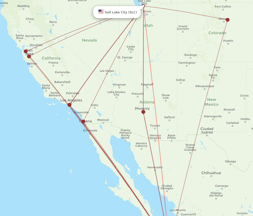 SLC-SJD flight routes