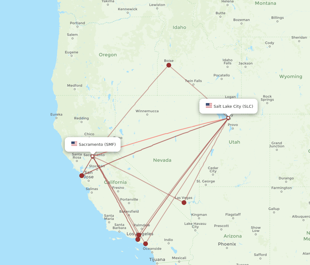 SLC-SMF flight routes
