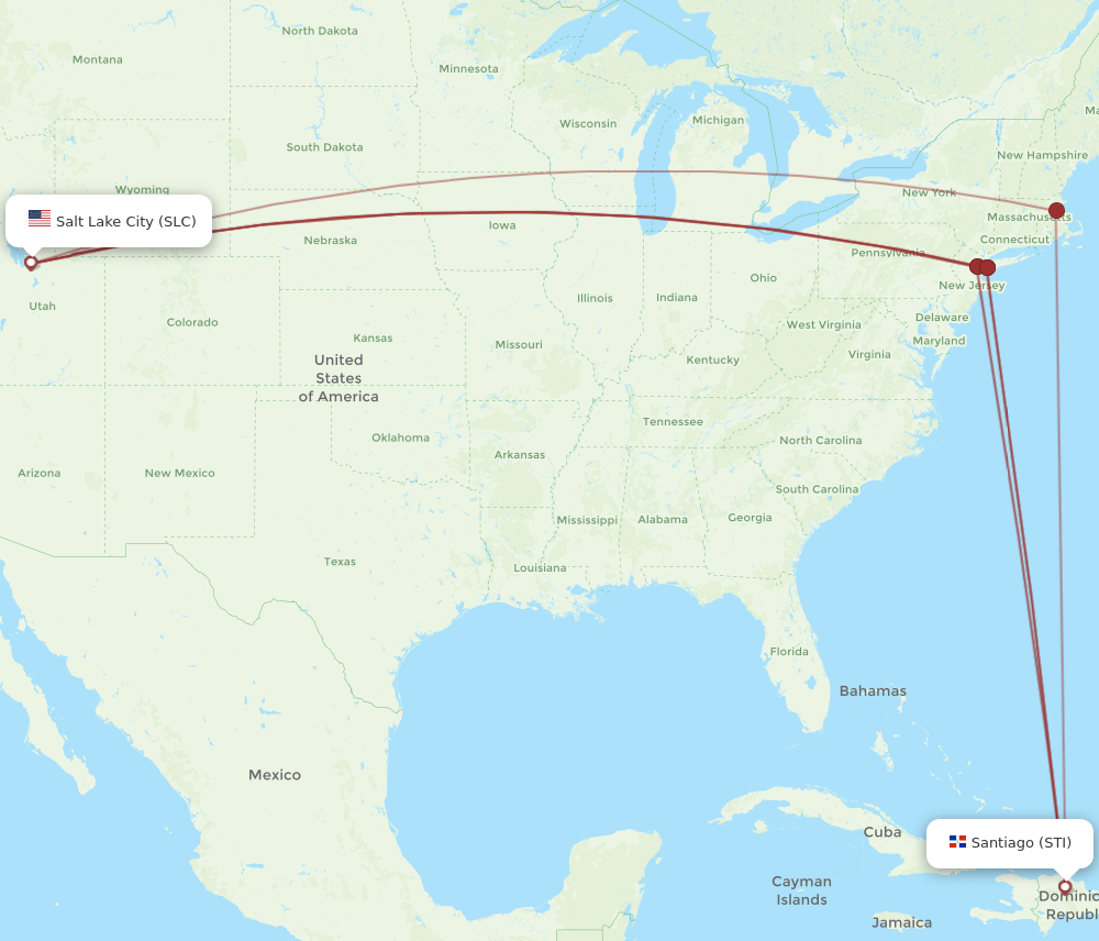 SLC-STI flight routes