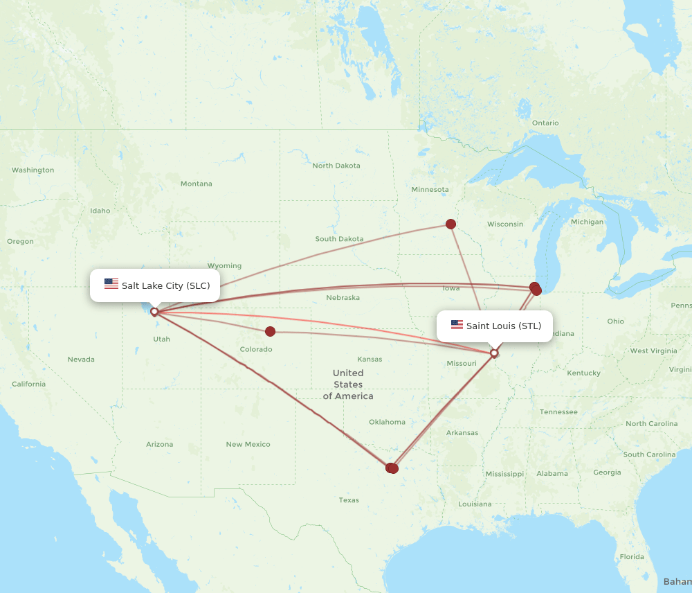 SLC-STL flight routes