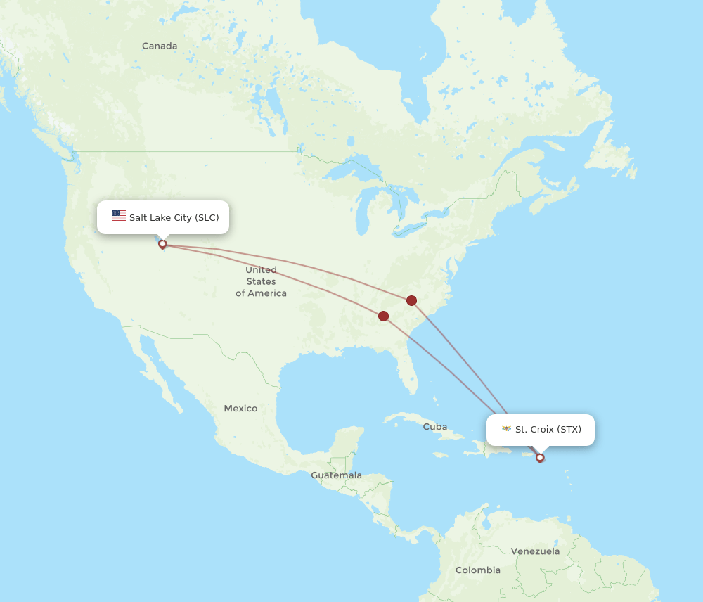 SLC-STX flight routes