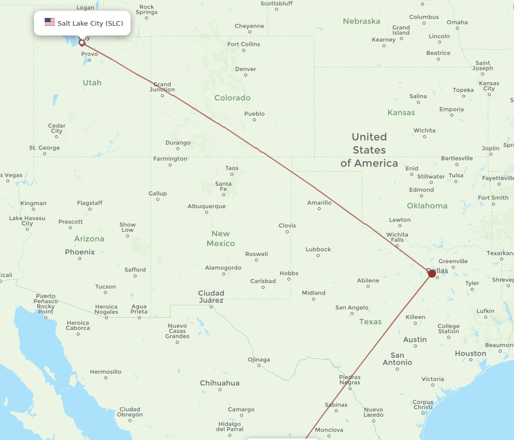 SLC-TRC flight routes