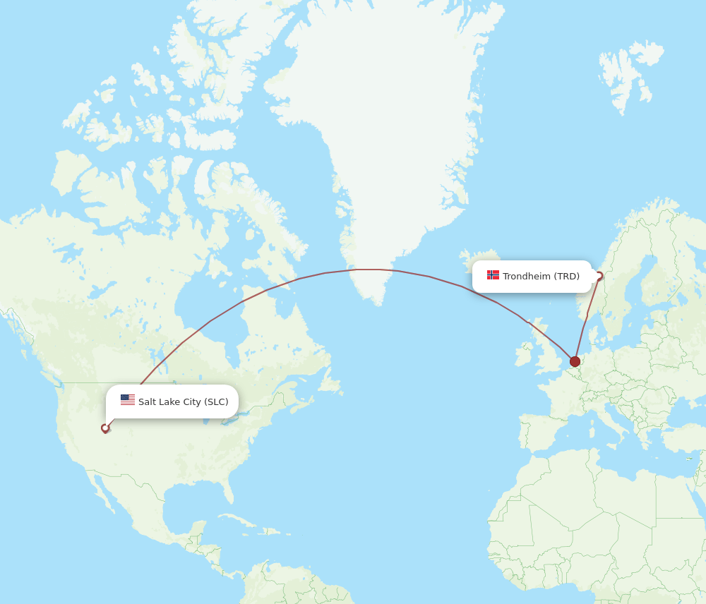 SLC-TRD flight routes