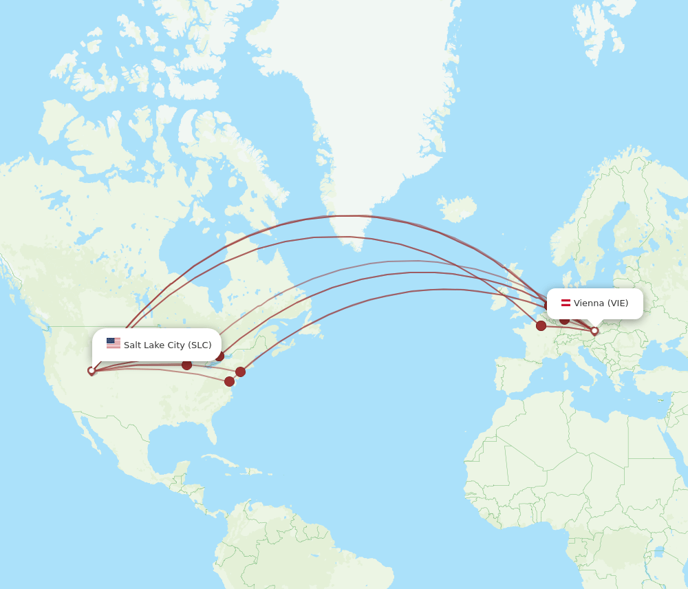SLC-VIE flight routes