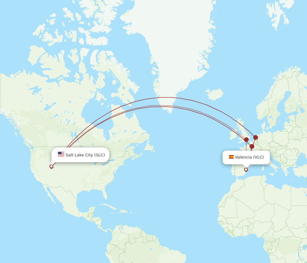 SLC-VLC flight routes