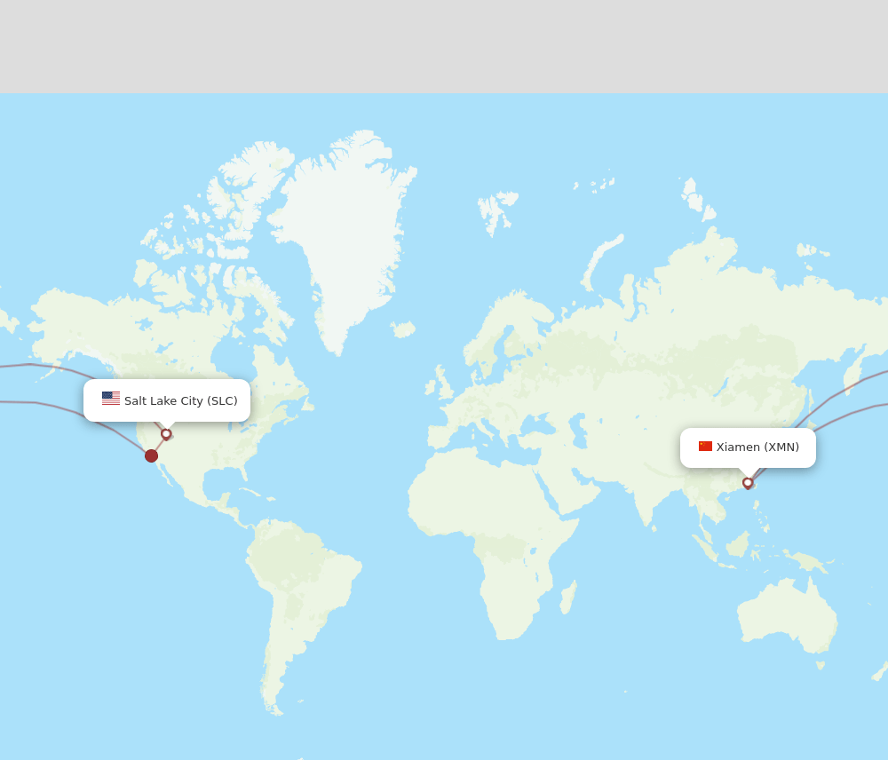 SLC-XMN flight routes