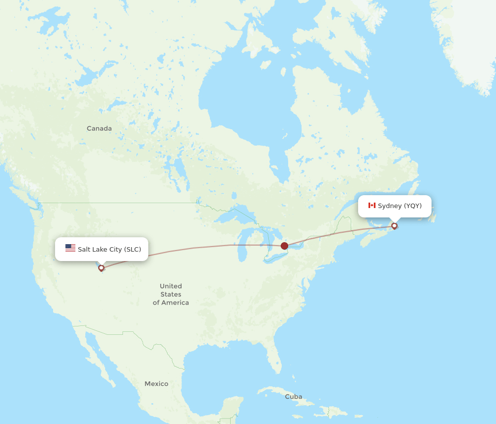 SLC-YQY flight routes