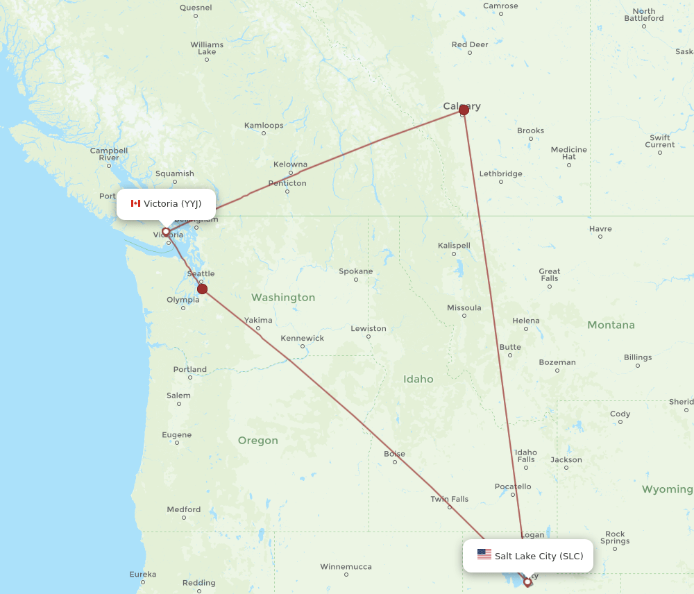SLC-YYJ flight routes