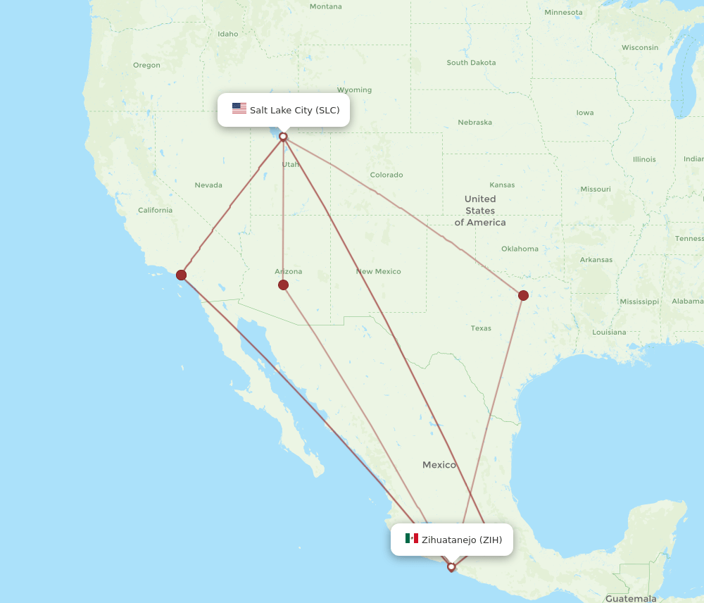 SLC-ZIH flight routes