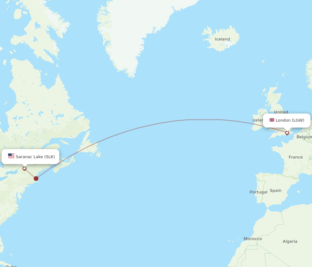 SLK-LGW flight routes