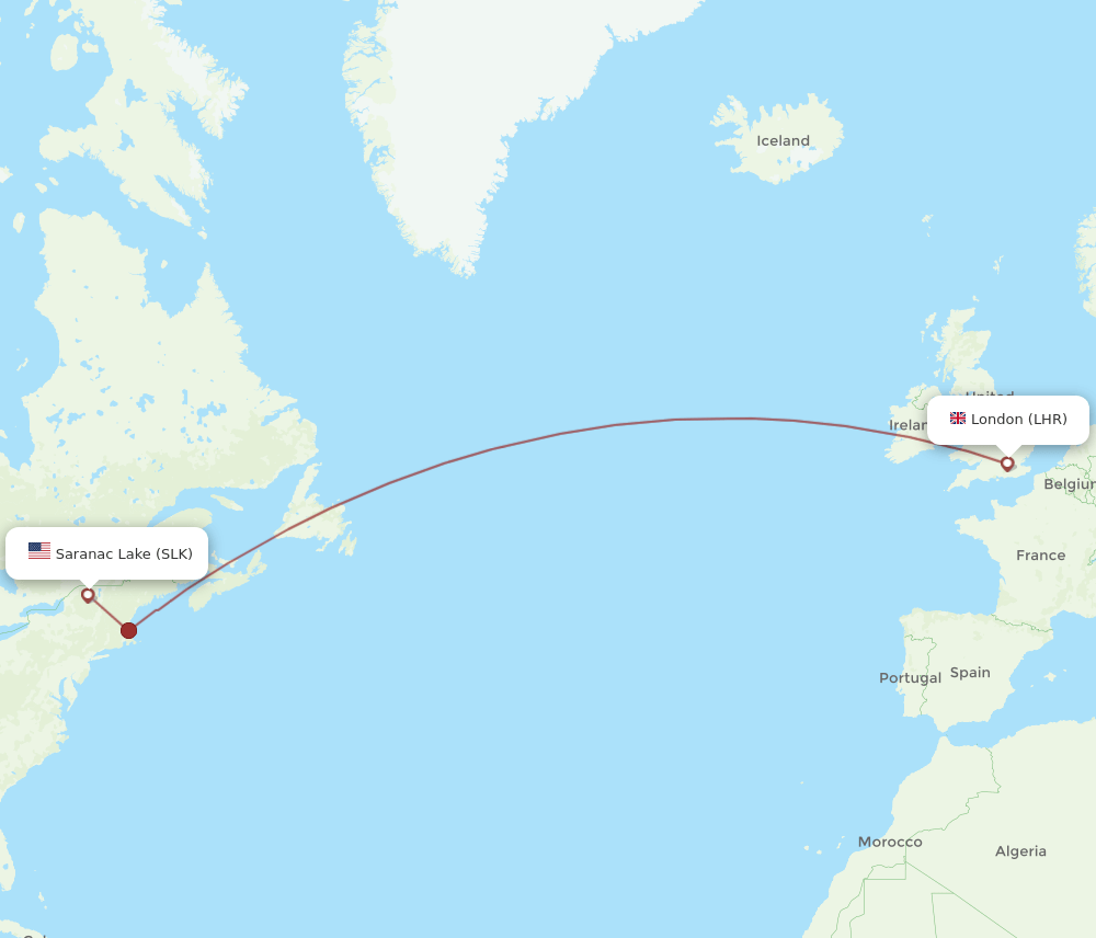 SLK-LHR flight routes