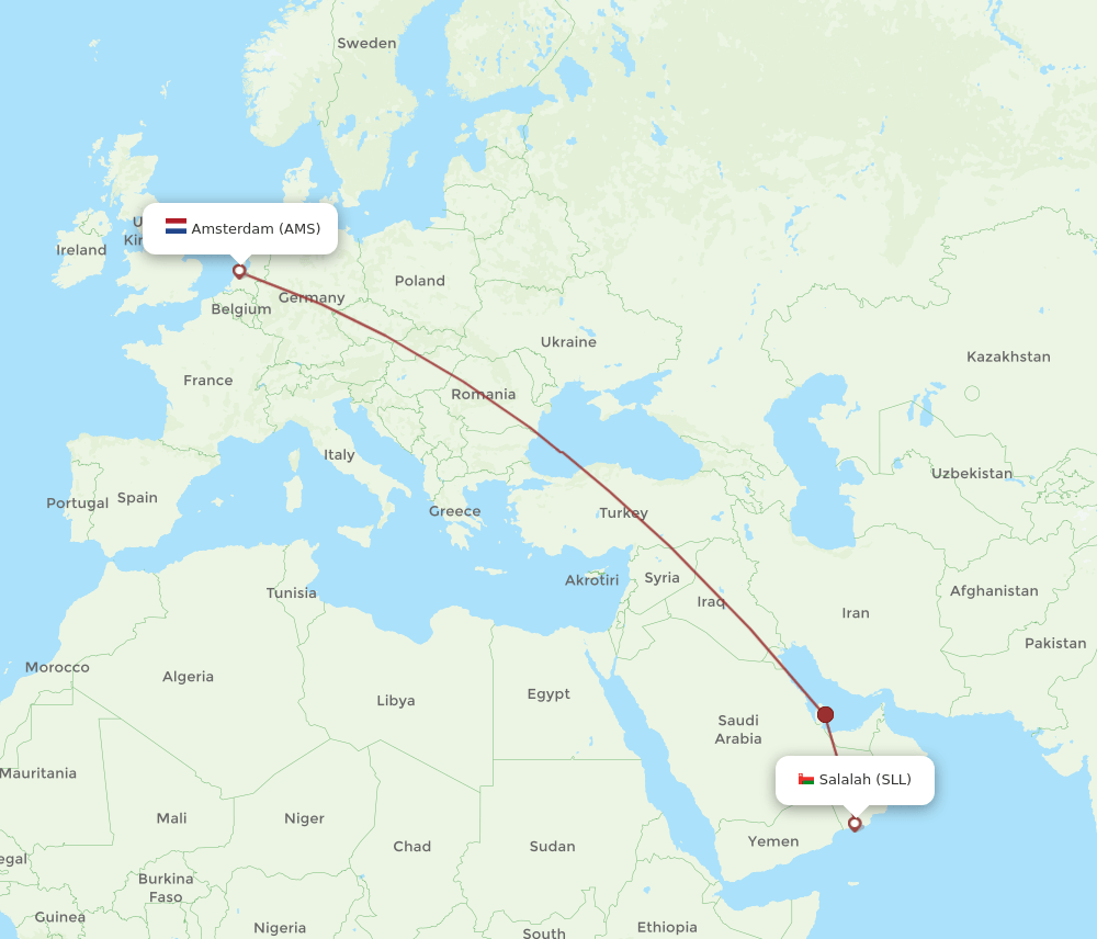 SLL-AMS flight routes