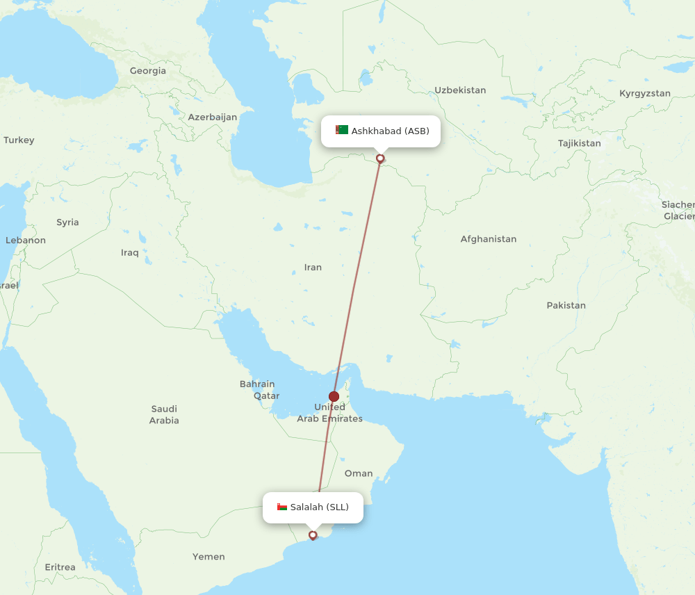 SLL-ASB flight routes